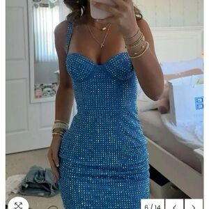 Sparkling Blue Mini Dress